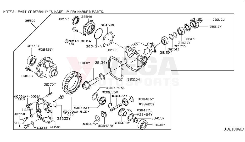 Oil Seal Front Differential Bearing Retainer (Rhs) To Suit Nissan Skyline R32 Gtr / Gts-4 R33 & R34