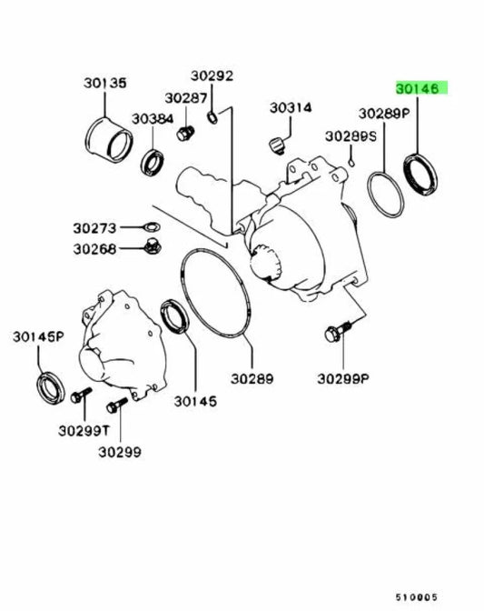 Oil Seal Transfer Case To Gearbox Suit Mitsubishi Lancer Evolution 4 - 9 Md745423 Differential