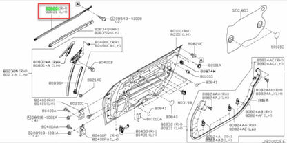 Outer Belt / Door Mould Set Rhs Lhs To Suit Nissan 370Z Z34 80820 - 1Ea0B 80821 - 1Ea0B Body