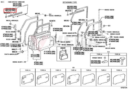 Outer Belt Mould (Left Front Door) To Suit For Landcruiser 70 75 78 79 68210-90K00 Body Mouldings /