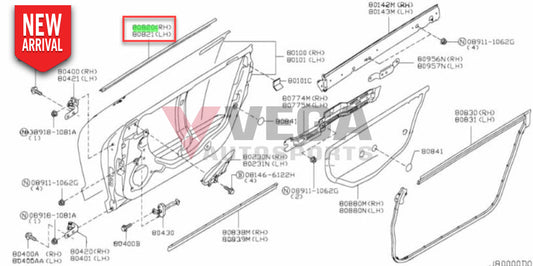 Outer Belt Mould Set (Rhs & Lhs) To Suit Nissan R35 Gtr 80820-Jf00A / 80821-Jf00A Body Mouldings