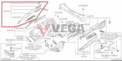 Outer Hood Ledge Assembly Rhs To Suit Nissan R34 Gtr 64180-Aa000 Body Panels