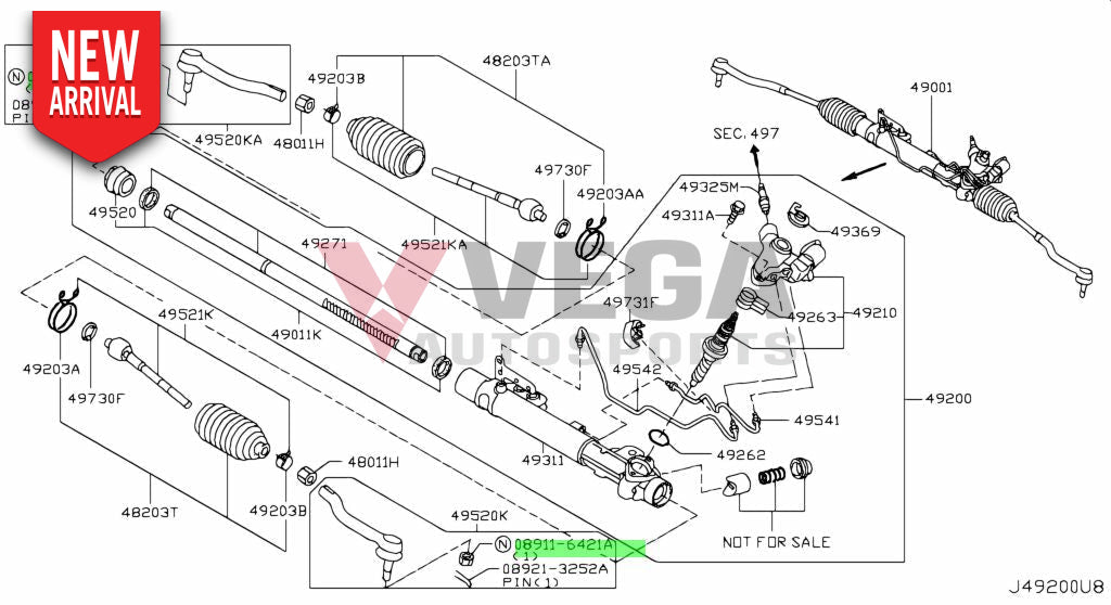 Outer Tie rod end nut to suit Nissan Silvia S14 0891-16421A – Vega ...