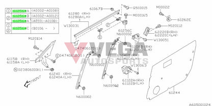 Outer Window Stabilizers Subaru Impreza Gc8/Gf8 92-07 61256Fe020 Exterior