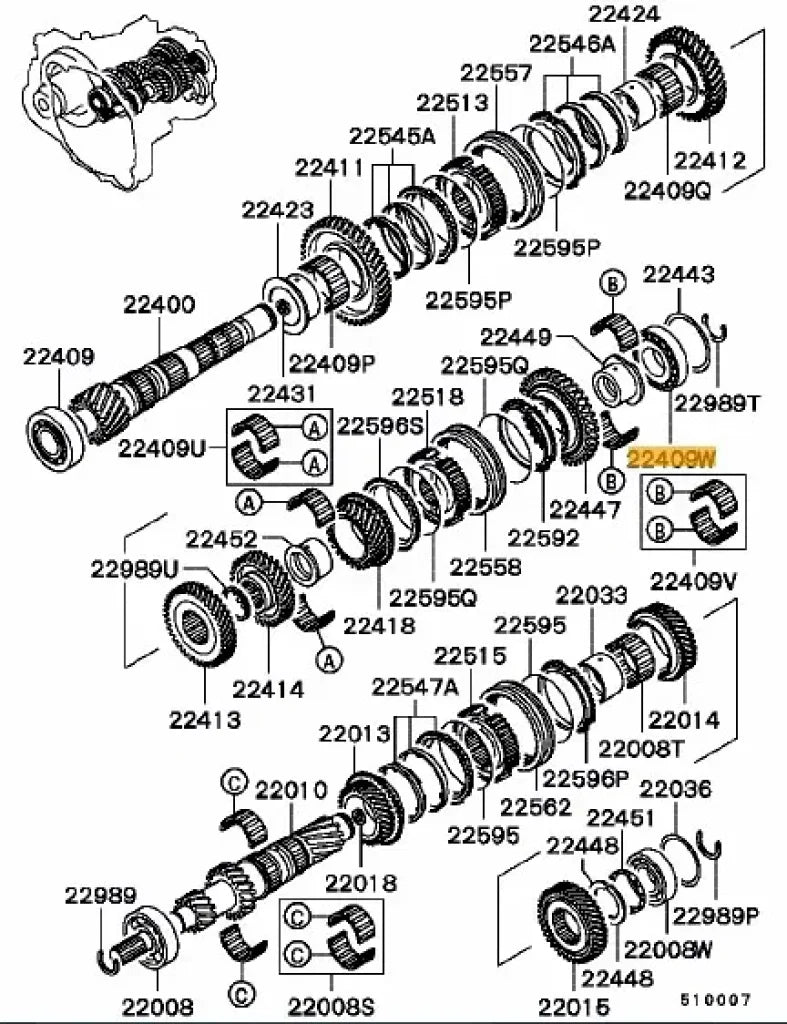 Output Shaft Bearing to suit Mitsubishi Lancer Evolution 4 - 9 (5-speed) MD748457 Gearbox and Transmission