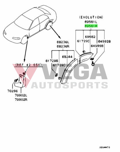 Overfender Flare (Rhs Rear R71) To Suit Mitsubishi Lancer Evolution 6.5 Tme Cp9A Exterior