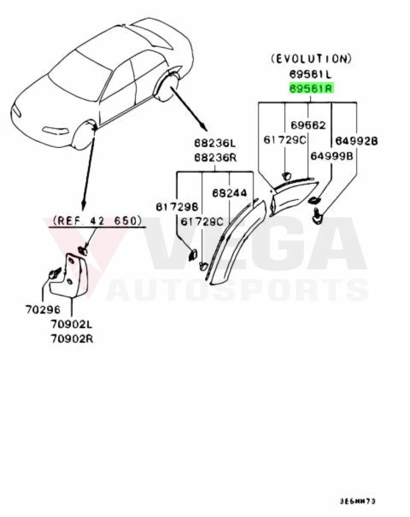 Overfender Flare (Rhs Rear R71) To Suit Mitsubishi Lancer Evolution 6.5 Tme Cp9A Exterior