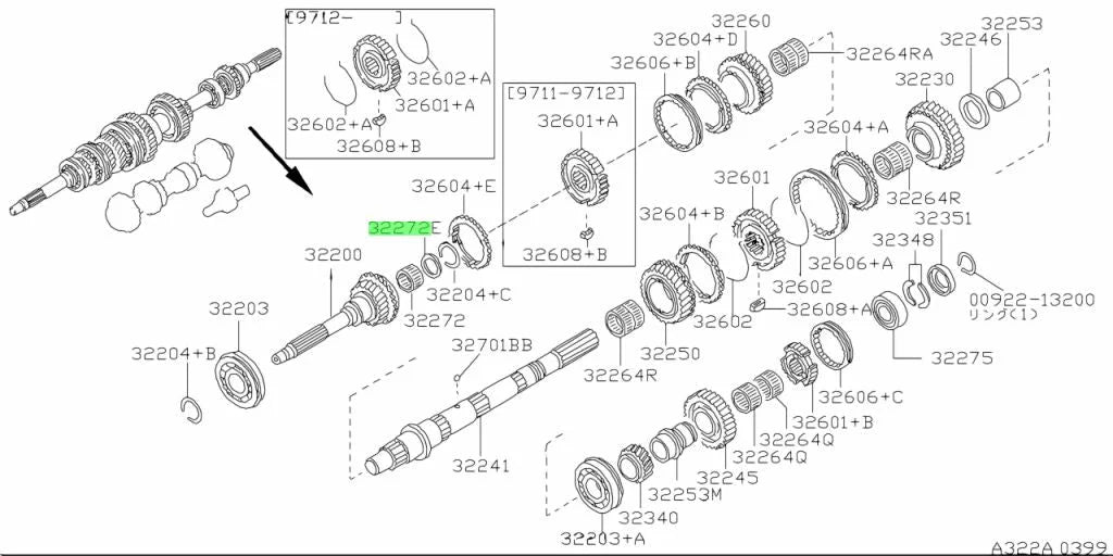 Pilot Bearing Spacer To Suit Nissan Skyline R32 / R33 Gtr Gts-T R34 Gtt Fs5R30A - 32221-0W000