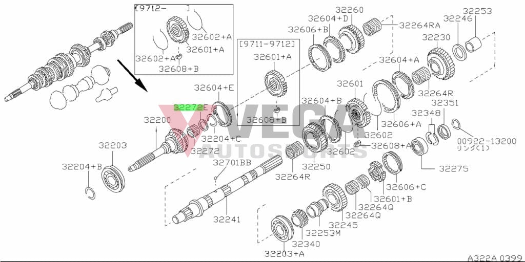 Pilot Bearing Spacer To Suit Nissan Skyline R32 / R33 Gtr Gts-T R34 Gtt Fs5R30A - 32221-0W000