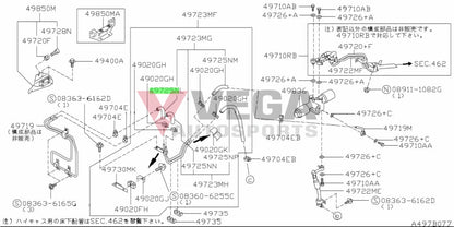 Power Steering Cooler Return Hose Set (2-piece) to suit R32 GTR / GTS-T / GTS 49725-05U20 / 49725-05U22 - Vega Autosports