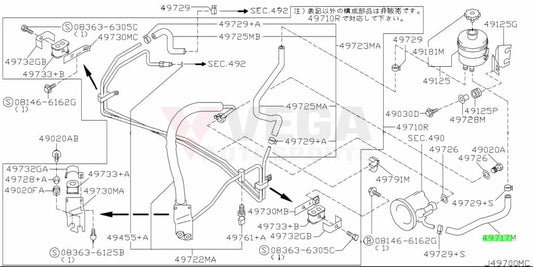 Power Steering Feed Hose to suit Nissan Silvia S15 49717-85F15 - Steering and Suspension