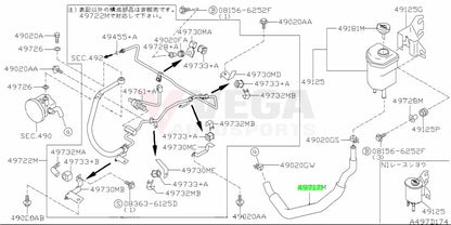 Power Steering Feed Hose to suit Nissan Skyline R34 GTR 49717-AA300 - Steering and Suspension
