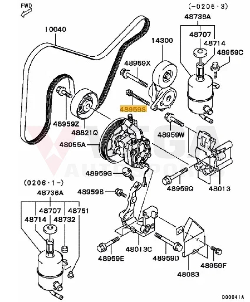 Power Steering Oil Pump Bolt (M8x80mm) to suit Mitsubishi Lancer Evolution 7 / 8 / 9 CT9A MF140241 - Nuts / Bolts