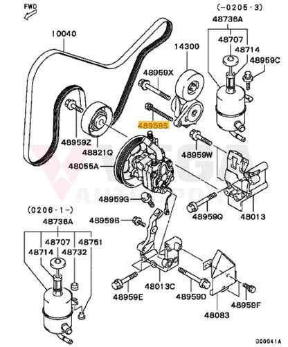 Power Steering Oil Pump Bolt (M8x80mm) to suit Mitsubishi Lancer Evolution 7 / 8 / 9 CT9A MF140241 - Nuts / Bolts