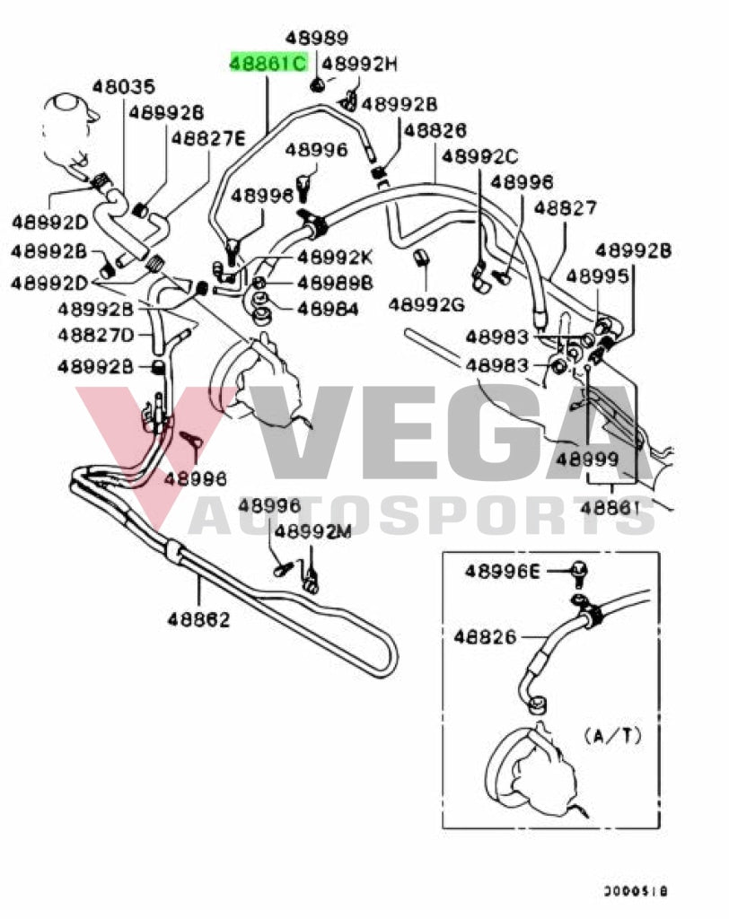 Power Steering Oil Return Hard Line To Suit Mitsubishi Lancer Evolution 7 / 8 9 Ct9A Mr554843 And