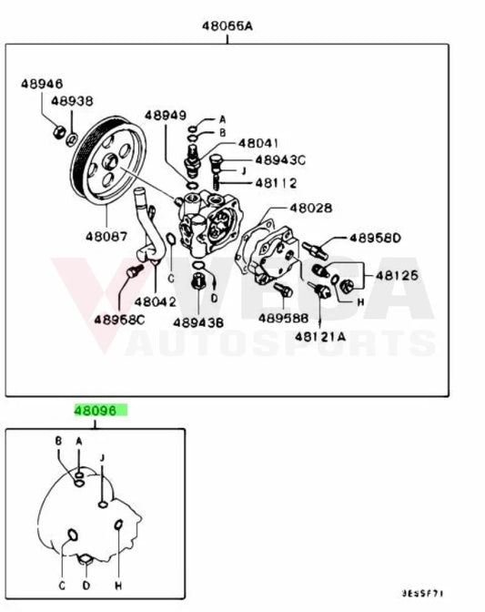 Power Steering Pump O-Ring Seal Kit To Suit Mitsubishi Lancer Evolution 5 / 6 Mr403964 And
