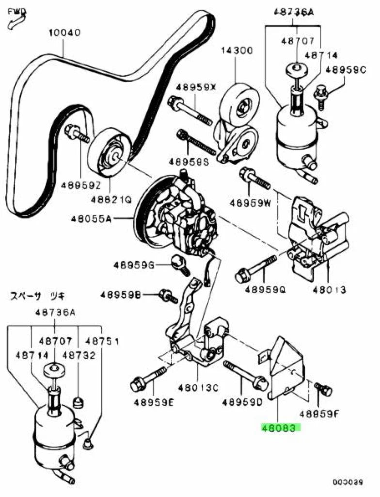 Power Steering Pump Protector To Suit Mitsubishi Lancer Evolution 7 / 8 9 Ct9A Mr554869 And