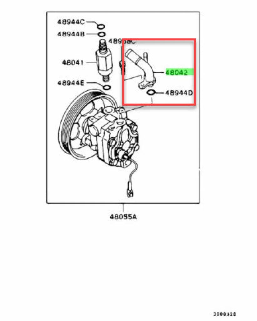 Power Steering Suction Fitting To Suit Mitsubishi Lancer Evolution 7 / 8 9 Mr961069 And Suspension