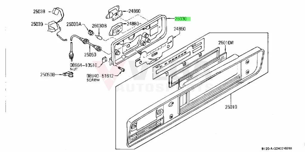 Printed Circuit Plate Assembly To Suit Datsun 1200 Sunny Truck - 04.1978 Onwards ~ Interior