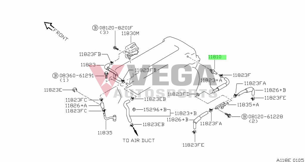 Pvc Valve To Suit Nissan Skyline R33 Rb25De / Silvia S14 S15 Sr20Det 11810-75T00 Engine