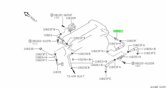Pvc Valve To Suit Nissan Skyline R33 Rb25De / Silvia S14 S15 Sr20Det 11810-75T00 Engine