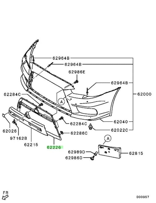 Radiator Grille Garnish to suit Mitsubishi Lancer Evolution 10 2015.08 / 2016.01 Exterior