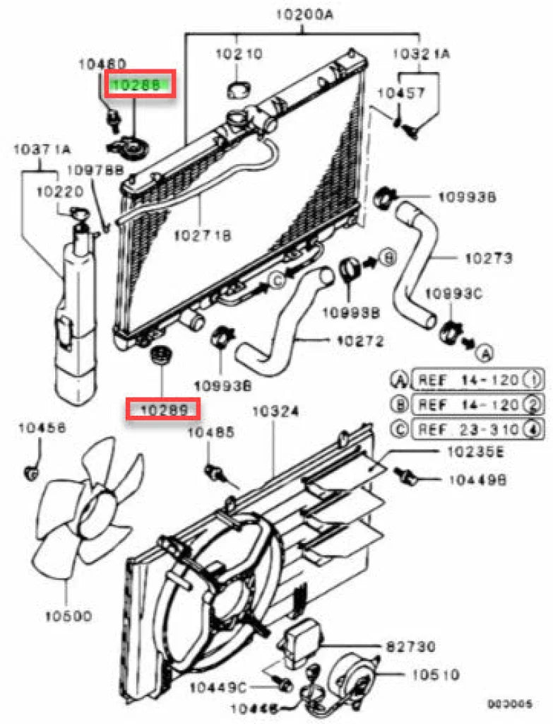 Radiator Mounting Bracket / Insulator (4-Piece) To Suit Mitsubishi Lancer Evolution 7 8 9 Ct9A