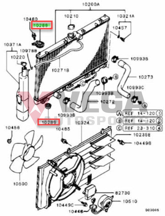 Radiator Mounting Bracket / Insulator (4-Piece) To Suit Mitsubishi Lancer Evolution 7 8 9 Ct9A