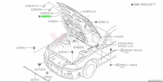 Radiator Support To Bonnet Seal Suit Nissan Skyline R34 Gtr Exterior