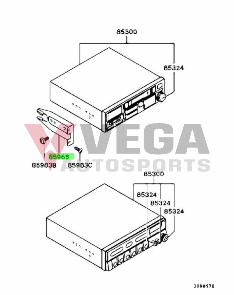 Radio Bracket Set Rhs & Lhs To Suit Mitsubishi Lancer Evolution 7 / 8 9 Ct9A Mr572900 Mr572901