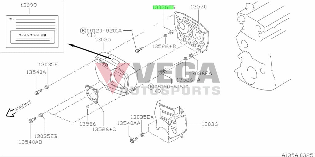 Rb20/25/26 Timing Cover Grommet To Suit Nissan Skyline R32 / R33 R34 Models 13525-D2800 Engine