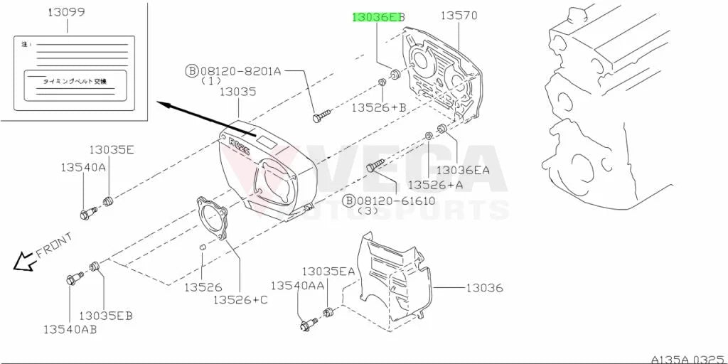 Rb20/25/26 Timing Cover Grommet To Suit Nissan Skyline R32 / R33 R34 Models 13525-D2800 Engine