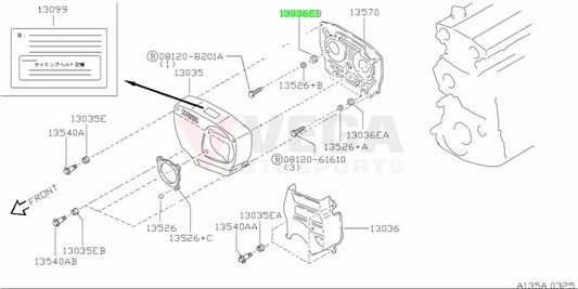 Rb20/25/26 Timing Cover Grommet To Suit Nissan Skyline R32 / R33 R34 Models 13525-D2800 Engine