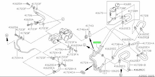 Rear Attesa Feed Hardline To Suit Nissan Skyline R33 / R34 Gtr 41733-24U00 Differential