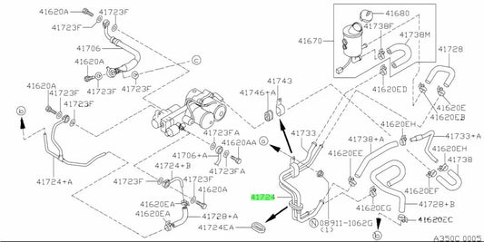 Rear Attesa Return Hardline To Suit Nissan Skyline R33 / R34 Gtr 41724-24U00 Differential