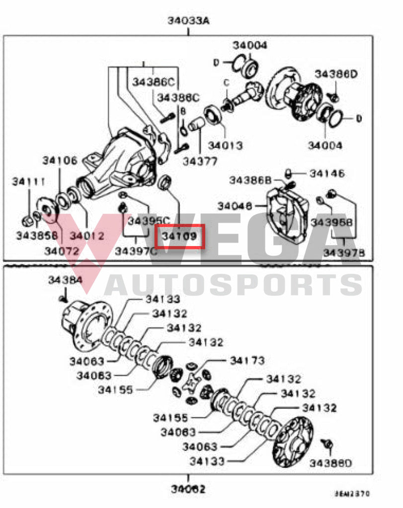 Rear Axle Seal To Suit Mitsubishi Lancer Evolution 4 - 9 Md707184 Differential