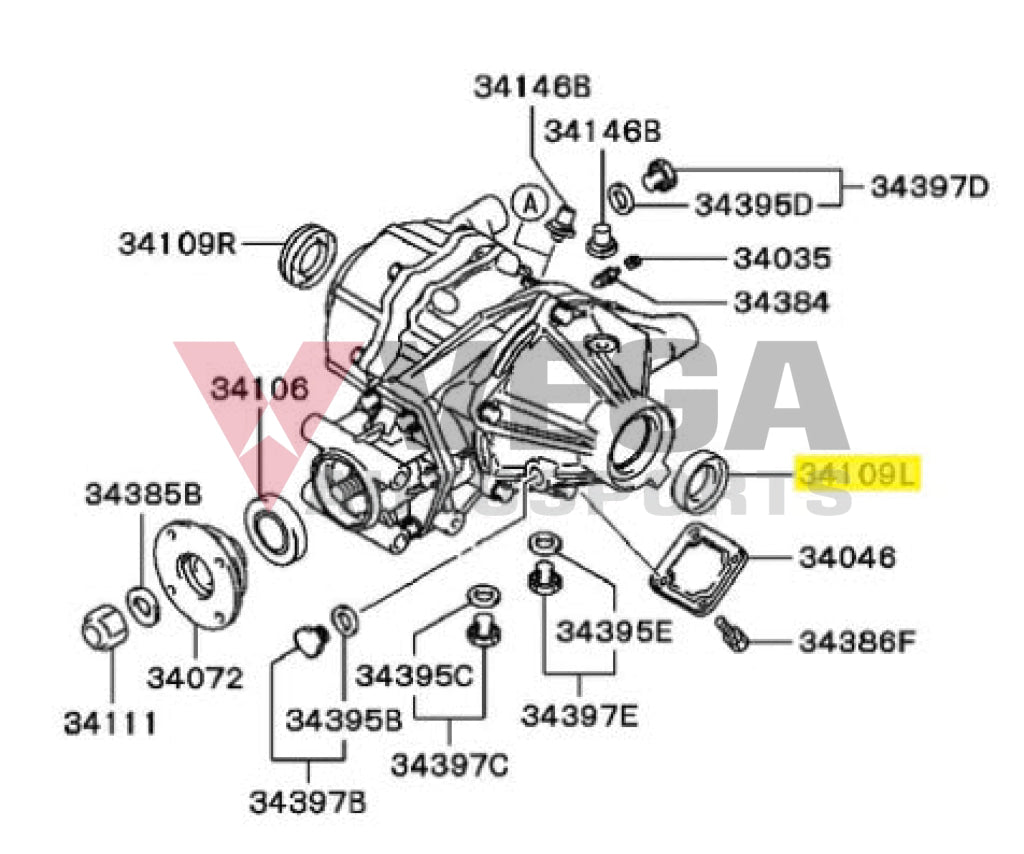 Rear Axle Seal (Ayc Diff Lhs / Rs Differential) To Suit Mitsubishi Lancer Evolution 4 - 9 Md707184