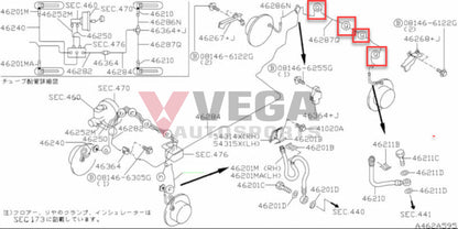 Rear Brake Line Clip (1-Line) To Suit Nissan Skyline R34 / Silvia S15 46271-7990A Nuts Bolts Screws