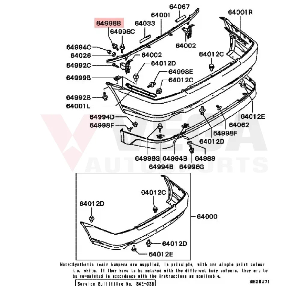 Rear Bumper Bolt M6x16 to suit Mitsubishi Lancer Evolution 5 - 9 MS240141 - Nuts / Bolts / Screws