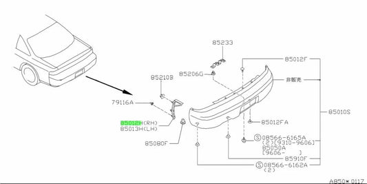 Rear Bumper Bracket Rhs / Lhs To Suit Silvia S14 85220-65F00 85221-65F00 Exterior