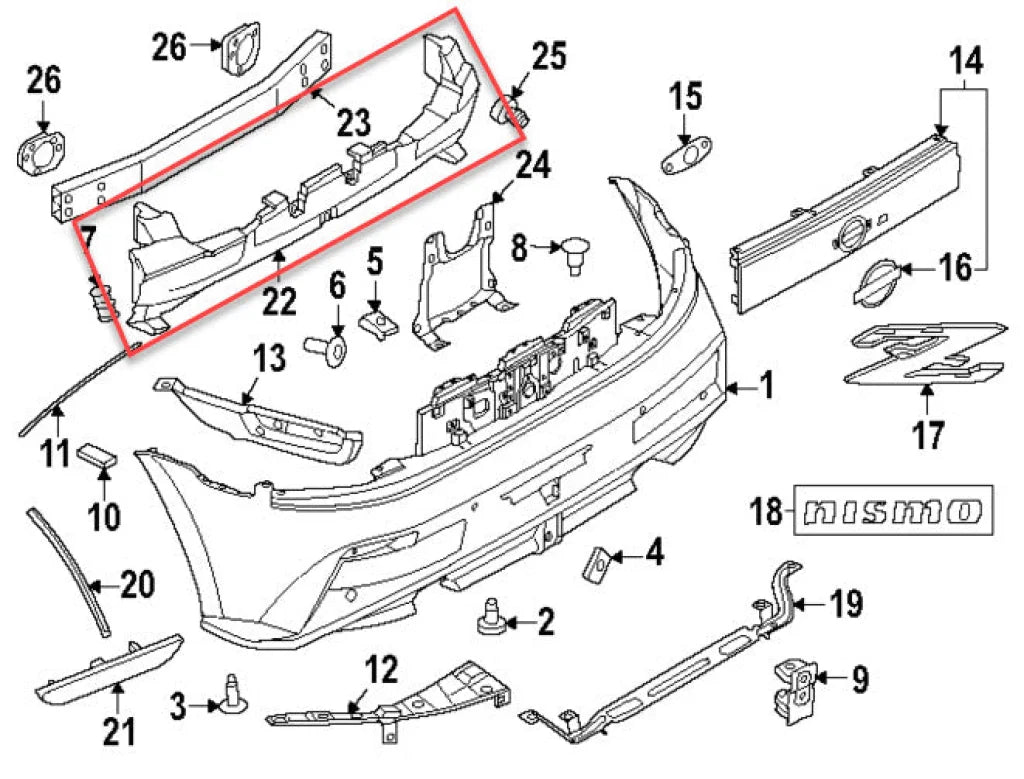 Rear Bumper Energy Absorber To Suit Nissan Z Nismo 2023 + Rz34 Body Panels