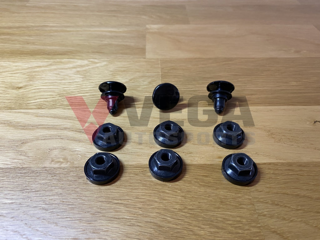 Rear Bumper Fitting Clip & Nut Set (9-Piece) To Suit Nissan Skyline R33 Models Exterior