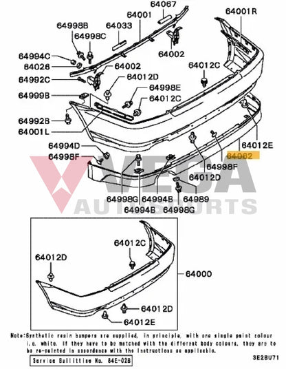 Rear Bumper Lower Lip To Suit Mitsubishi Lancer Evolution 5 / 6 6.5 Mr619232 Body Panels