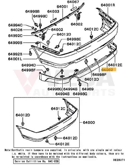 Rear Bumper Lower Lip To Suit Mitsubishi Lancer Evolution 5 / 6 6.5 Mr619232 Body Panels