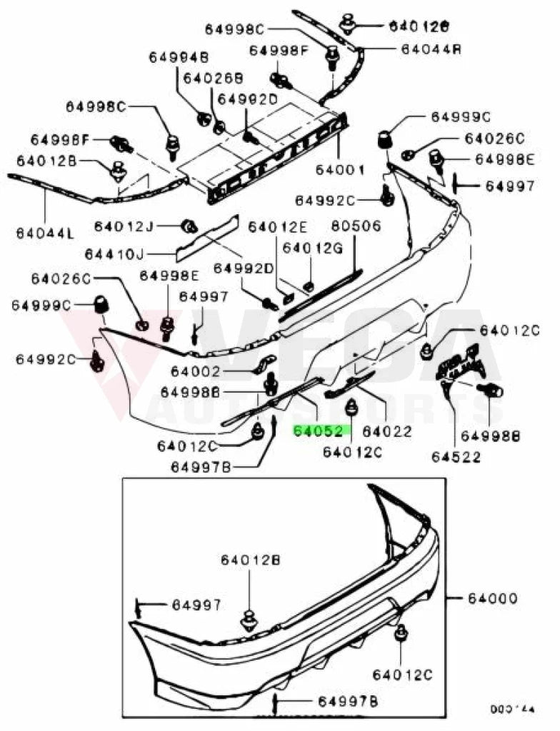 Rear Bumper Reinforcement Bracket (Side Support) To Suit Mitsubishi Lancer Evolution 9 Ct9A Exterior
