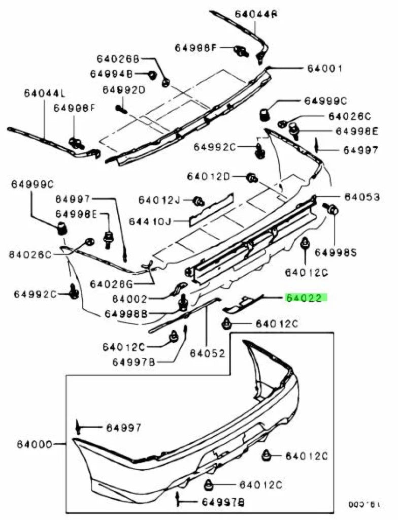 Rear Bumper Tow Hook Cover To Suit Mitsubishi Lancer Evolution 9 Ct9W 6415A018Ha Exterior