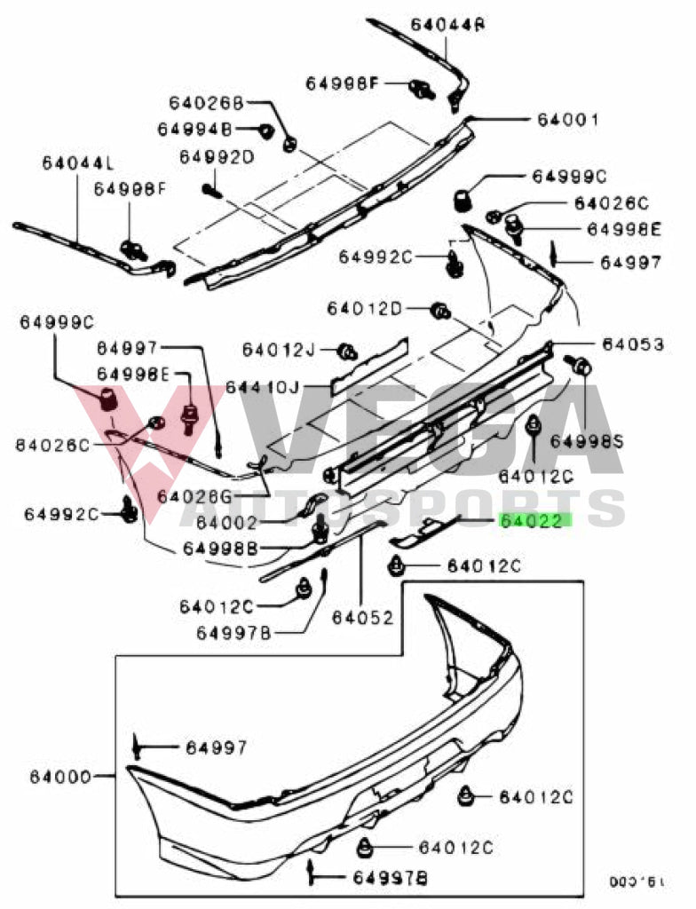 Rear Bumper Tow Hook Cover To Suit Mitsubishi Lancer Evolution 9 Ct9W 6415A018Ha Exterior