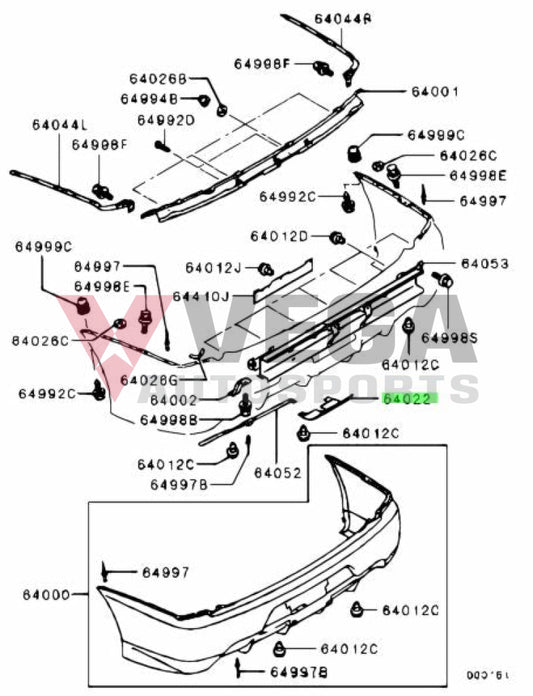 Rear Bumper Tow Hook Cover To Suit Mitsubishi Lancer Evolution 9 Ct9W 6415A018Ha Exterior