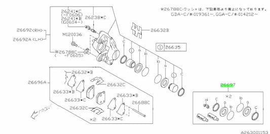 Rear Caliper Seal Kit To Suit Subaru Impreza Turbo 2 Pot Calipers 26697Fa0008A Brakes