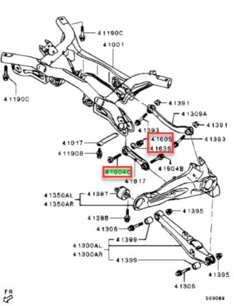 Rear Camber Bolt Kit (3-Piece) To Suit Mitsubishi Lancer Evolution 10 4117A018 Suspension